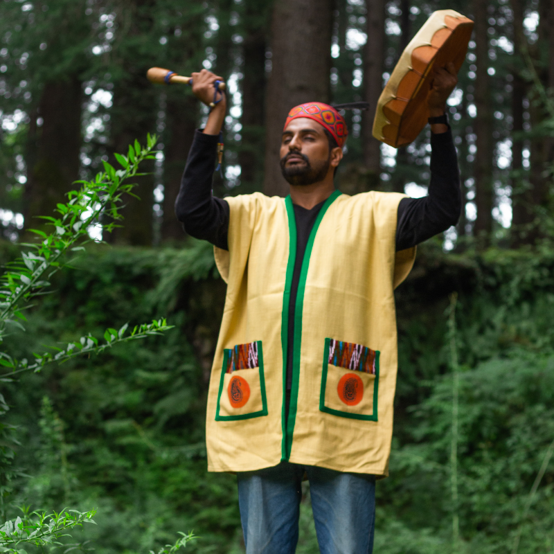 Solarium ~Unisex yellow kimono with green lace